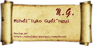 Mihályko Gyöngyi névjegykártya